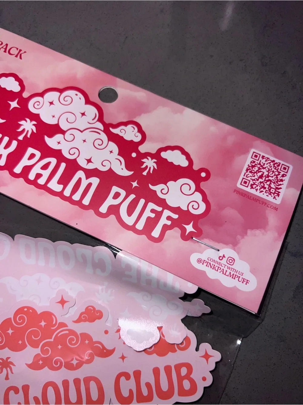 Pink Palm Puff Sticker Pack (10 pcs) NWT